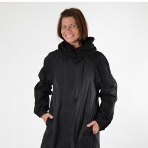 Mycra Pac Black Donatella Reversible Knee Length Raincoat M L